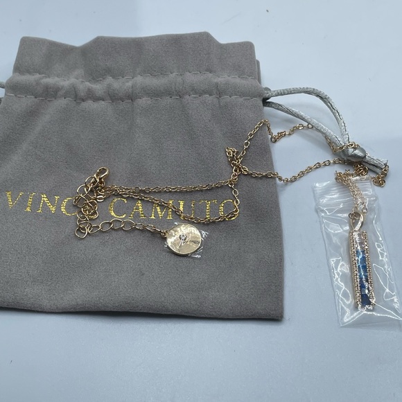 VINCE CAMUTO TRICOLOR STONE PENDANT NECKLACE NWT - Picture 1 of 7